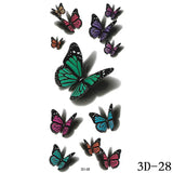 Popxstar 1pcs 3D Butterfly Tattoos Stickers Rose Flower Girls Women Body Art Water Transfer Temporary Tattoo Sticker Arm Wrist Fake Tatoo