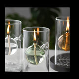 Popxstar  Creative Glass Oil Lamp Candle Holder Home Restaurant Candle Warmer Table Top Items Ornament Candlelight Romance Decorative Gift