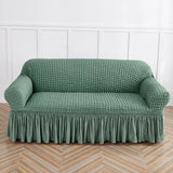 1/2/3/4 Seater Seersucker Sofa Slipcover with Skirt Universal Stretch Sofa Couch Slipcover Easy Fitted Chair Furniture Protector