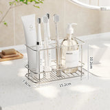 Popxstar  Minimalist Stainless Steel Toothbrush Holder Toothbrush Toothpaste Mouthwash Cup Home Tabletop Storage Rack Bathroom Accessories