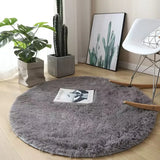 Popxstar Plush round carpet living Room Decoration Children's Bedroom fluffy white carpet non-slip blanket bedside design Room play mat