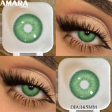 1 pair New Baby Blue Contact Lenses for Eyes Natural Brown Pupils Cosmetic Grey Lenses Green Lens Yearly Big Eyes 14.5mm