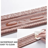 Popxstar 230cm 3D Pattern Sticker Wall Trim Line Skirting Border Decor Self Adhesive Household Waterproof Removable Wall Border Stickers