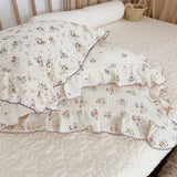 Popxstar INS Ruffle Edge Gauze 100% Cotton Princess Pillow Case 30X50 48X74cm Breathable Pillowcase Decorative for Home Bedding Bedroom