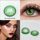 Popxstar Myopia With Diopter Lenses Cosplay Color Contact Lenses For Eyes Brown Blue Red Green Halloween Yearly Use 2pcs/pair