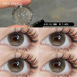 2 Pcs Best Selling Green Colored Contact Lenses with Degree 0~-8.00 Myopia Lenses Yearly Soft Lens Eye Beauty Pupil