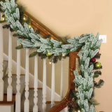 Popxstar 5pcs Christmas Tree Pine Branches Artificial Fake Plants Snow Pines Garland For Christmas Wreath Party Decor Xmas Gifts Ornament