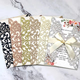 Popxstar 10pcs Laser Cut Wedding Invitations Cards Tags Vintage Wedding Bridal Gift Greeting Card Event Party Birthday Deccor Supplies