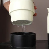 Chopstick Barrel, Ceramic Household Water Drainage Tableware Barrel Kitchen Knife and Fork Storage Rack