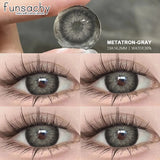 1 Pair Gray Color Contact Lenses Beautiful Pupils for Eyes Korea Fashion Brown Lenses Natural Softlens 0.00 Degree Lens
