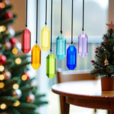 Popxstar  7pcs Crystal Suncatcher Prisms 3'' Indoor Window Hanging Ornament Rainbow Glass Prism Sun Catcher Decor for Home Garden Healing