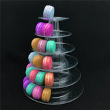 Popxstar 6 Tier Macaroon Pyramid Macaron Tower Display Stand For Macaron Cupcake Fondant Cake Stands Wedding Cake Decoration Kitchen Tool