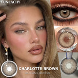 1 Pair Brown Color Contact Lenses Natural Eye Contacts Blue Colored Soft Lens Yearly Use Women Makeup Cosmetic Lenses