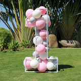 Mosaic Balloon Frame 1 Marquee Light Up Number PVC Pre-Cut Kit Geometric Balloon Filling Stand Decoration for Baby Shower Party