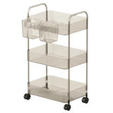 Clear Box Mobile Trolley Storage Cart 3 Tier Home Organize Multi Layer Storage Rack Large Capacity Multi-functional
