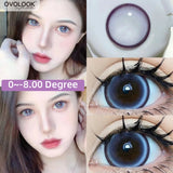 Popxstar 10 Colors Colored Contact Lenses for Eyes with Diopters Prescription Lenses for Myopia Natural Big Diameter Lens 1 Pair