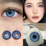 Popxstar 1 Pair/2pcs Lenses Blue Series Beauty Contact Lenses for Eyes Comestics Natural Pupil Eye Color Lens Myopia Brown Lenses