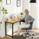 Popxstar Computer Desk Writing Study Office Gaming Table Modern Simple Style Compact with Side Bag Headphone Hook Easy Assembly