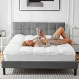 Popxstar Twin Full Size Mattress Pad Cover for Sleepers Extra Thick 5D Mattress Topper Plush Pillow Top with 8-19 Inch Deep Pocket