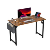 Popxstar Computer Desk Writing Study Office Gaming Table Modern Simple Style Compact with Side Bag Headphone Hook Easy Assembly
