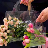 Popxstar Transparent Flower Bag Plastic Florist Flower Packaging Bag Fresh Flower Bouquet Gift Box Valentine's Day Wedding Flower Handbag