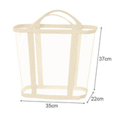 Popxstar  1 PC Nylon Mesh Laundry Basket with Handle Breathable Folding Portable Dirty Clothes Organizer Bags Large Capacity Storage Bag