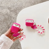 Popxstar Rose Heard Design Case For Airpods 3 2 1 Pro Fidget Toys Soft Silicone Cover For Airpods 2 3 Pro Spring Fexible Keychain