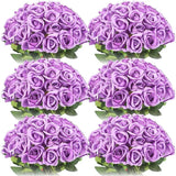 Popxstar 100 Pieces Artificial Roses Flowers Fake Silk Roses Bouquet for Table Centerpiece Vases Wedding Party Decor
