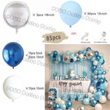 Popxstar Blue Birthday Balloons Arch Kit Birthday Decorations Gold Confetti Navy Blue Baloon Boy Girl Baby Shower Wedding Baptism Decors