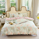 3pc 100% Pure Cotton Down Duvet Cover Set Including 1 Duvet Cover and 2 Pillowcase Soft and Skin Friendly Breathable Bedding Set