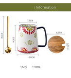 Popxstar  700ml INS Retro Ceramic Mug Coffee Creative Office Office Tea Drink Drinkware Couples CUP Gift