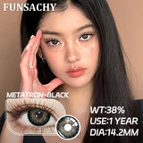 Popxstar  1 Pair Black Series Contact Lenses for Eyes Big Blakc Eyes Softlens Beautiful Pupils Natural Brown Lens Yearly Cosmetic