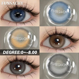 Popxstar  1 Pair Myopia 0~-8.00 Degree Color Contact Lenses for Eyes Natural Lenses with Prescription Diopter Eye Contacts Yearly