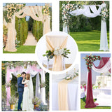 Popxstar Chiffon Champagne Beige Wedding Arch Draping for Ceremony Reception Decora Sheer Fabric Curtains for Party Stage Bridal Shower