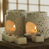 Popxstar  Detachable Ceramic Essential Oil Burners Waxes Melt Burner Warmer Tealight Candle Holder Home Tabletop Decoration Yoga Spa Gifts