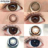 Popxstar  2pcs Blue Bow Brown Bow Contact Lenses For Makeup Eyes Naturl Eye Color Lenses Beauty Cosmetics Pupils Gray Brown Lenses