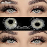 Natural Gray Contacts Colored Contact Lenses Soft Beautiful Pupil Blue Eye Contacts Yearly Colorful Lenses 2pcs/Pair