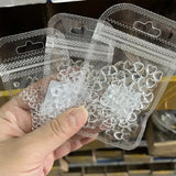 Popxstar 100pcs Clear Crystal Rhinestones Jewelry 3D Love Heart Nail Charm for Nail Art Decoration Clear Resin Valentine's Day Nail Parts
