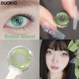 Popxstar 1Pair Hot Sale 2PCS Myopia Colored Contact Lenses Degree Grade 0~-8.00  Green Beauty Pupil Soft Korean Cosplayer
