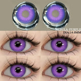 Popxstar  Colored Contact Lenses 2pcs Purple Contact Lenses Anime Cosplay Contact Eye Lenses Halloween Beauty Makeup Color Lens