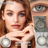 Popxstar 1 Pair Natural Colored Contact Lenses for Eyes Gray Eye Lens Fashion Blue Lenses Cosmetic Brown Eyes Contacts Yearly