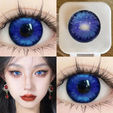 Prussian Blue Color Contact Lenses Cosplay Softlens for Eyes Lenses Eyecontacts with Myopia Fast Shipping