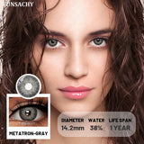 Popxstar  1pair METATRON Color Contact Lenses for Eyes Brown Eye Contacts Gray Pupils Yearly Use Women Cosmetics Color Eye Lens