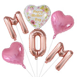 Popxstar 6Pcs Mom Mother's Day Set Festival Balloon Air Globo Home Mother's Day Party Decorations Kid Show Love Gift Baby Shower Supplies