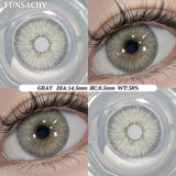 Popxstar  1Pair Colorcon Korean Lenses Color Contact Lenses For Eyes Natural Brown Soft Lens Gray Eye Contacts Makeup Cosmetic