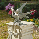 Popxstar Playing The Flute Fairy Statue Angel Garden Sculpture Decoration Outdoor Garden Lawn Courtyard Resin Crafts