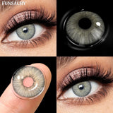 Popxstar  1 Pair Gray Color Contact Lenses for Eyes Natural Brown Blue Lenses Green Eye Contacts Beauty Cosmetic Pupils Yearly