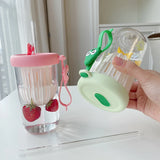 Summer Lemon Cold Brew Plastic Straw Cup Cute Large Capacity Drinking Water Cup For School Girl Children Coffee Cups