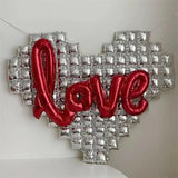 Popxstar Heart Shaped Background Wall Foil Balloon Love Letter Balloons for Wedding Party Happy Valentines Day Home Decoration Supplies