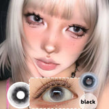 1pair Black White Halloween Color Contact Lenses Crazy Eye Lens